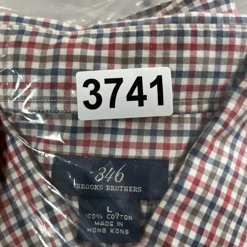 Brooks Brothers 346 Men's L Multicolor Plaid Long Sleeve Button‎ Down Shirt